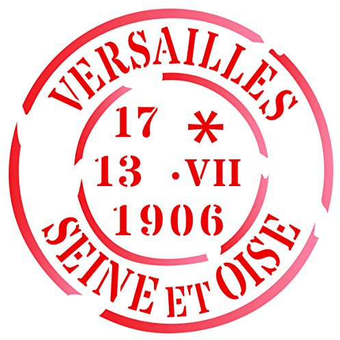 Stencil a forma di segno postale di Parigi – 11,5 x 11,5 cm (S) – Riutilizzabile Vintage Francese tema Parola Stencil