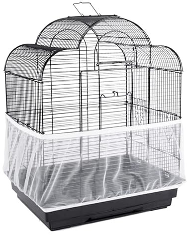 GOTOTOP Nylonnetz Netzabdeckung Schutznetz Vogelkäfig-Samenfänger Abdeckung Dehnbare Seed Catcher Birdcage Nylon Mesh Net Cover für Papageien Verstellbarer 106-212x33cm