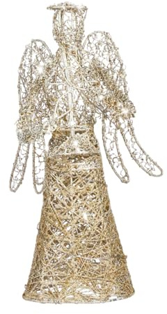 PRETYZOOM Weihnachtsengel Baumkrone Weihnachtsbaum Topper Glitzernde Goldene Weihnachtsbaumdekoration mit Batteriebetriebenen LED Licht Engel Weihnachtsbaum Topper Ornamente für