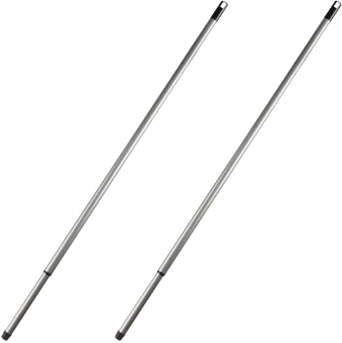 Deine Bürste 2x Besenstiel Teleskopstiel, 80 cm - 140 cm, Lange, stabile Teleskop Besenstiele mit Gewinde, Stiel für Besen