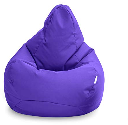 Loft 25 Sedia Gaming Bean Bag per Adulti | Seduta A Sacco per Esterni e Interni | Resistente all'Acqua Pouf | Puff Poltrona Sacco con Schienale (Bean Bag, Ultra Viola)