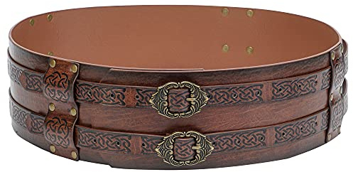 JAOYU Viking Gürtel Renaissance Gürtel Herren Mittelalterliche Wikinger Gürtel Kostüm Gürtel Keltische Leder Ritter Gürtel LARP Halloween Zubehör