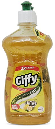 Giffy Lemon and Active Salt Dishwash Cleaning Gel, 500ml