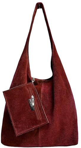 Modarno Umhängetasche Damen Wildleder Clutch Umhängetasche Shopper Damen Echt Leder