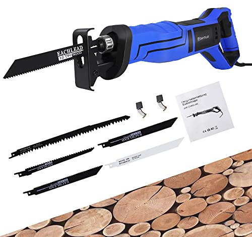 Hand-Säbelsäge für Schneiden Holz, Kunststoff,Weichmetall,Schnitthub 28 mm,Elektrische Säbelsäge mit Variable 0-2800 rpm, 900W Reciprosäge mit 5 Säbelsägeblatt,2,9kg