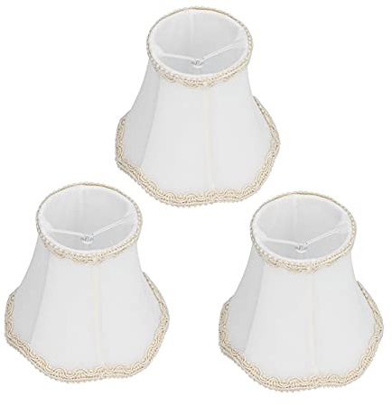 Pantallas De Lámpara, 3 Piezas Pantalla De Lámpara De Tela Blanca E14 Clip En Lámpara De Pared Candelabro De Vela Octagonal Royal Bell Shade Decoración Interior Para Lámpara De Pie
