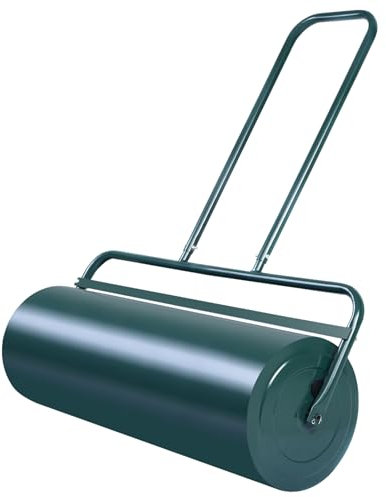 COSTWAY Rouleau à Gazon de Jardin 48L Rempli d'eau & Sable avec Poignée en Acier Haute Résistance, Ø 32 CM du Rouleau, Idéal pour Obtenir Une Pelouse Uniforme 114 x 60 x 32cm, Vert