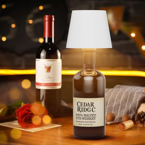 K-Bright LED Dimmbare akku Flaschenlampe 5200 mAh, 2PCS Led flaschenlampe Kabellose Touch Tischlampe, IP54 Flaschenlicht, Flaschenlampen für Innen und Außen,Restaurant & Bar,3000K(Weiß)
