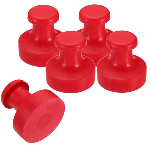 PATIKIL Manico Tondo in Gomma per Timbri, Diametro 55 Mm, Pz5 Pezzi, Supporti in Gomma per Timbri, Maniglie per Cassetti, per Creare Timbri Fai-Da-Te, Scrapbooking, Colore Rosso