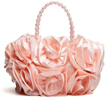 HUFFA Lady Rose Handtasche Abendtasche Braut Hochzeitstasche Brautjungfer Umhängetasche Handtasche Diagonal Cross Body Banketttasche Rot (Color : Champagne)