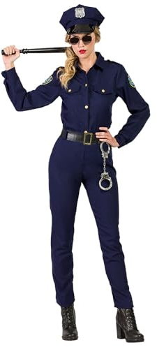 Boland - Costume femme policier, 4 pièces, costume de carnaval pour une fête à thème, Halloween ou le carnaval, costume de police, Bleu