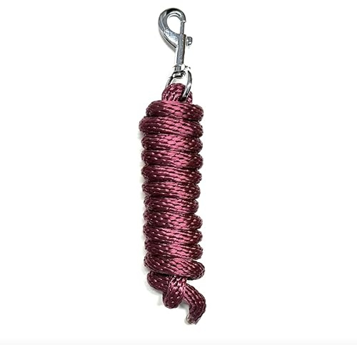 JA Horse JA4009 Führstrick Anbindestrick, Wein, Karabinerhaken | 2 m Anbindestrick mit Karabinerhaken order Panikhaken für Pferd Pony