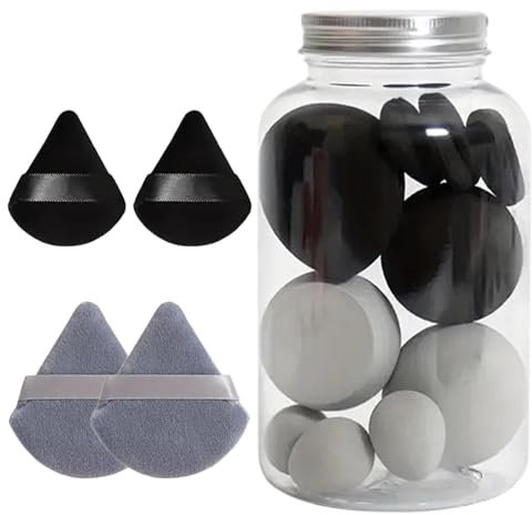 14-teiliges Make-up- Set, Foundation Blending Beauty Sponge, Mit 7 Puderquasten Und 7 Schwämmen, Make-Up Einstellung Dreieck Foundation Pads, Beauty Eier, Für Nass-Trocken-Make Up Werkzeug