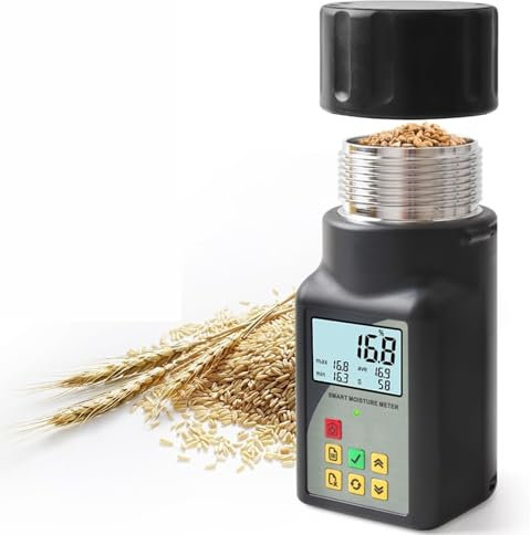 Tester Intelligente Per Misuratore Di Umidità Per Cereali, Misuratore Di Umidità Ad Alta Precisione Con 99 Gruppi Di Dati Memorizzabili E Funzione Di Impostazione Allarme, Per 25 Tipi Di Cereali