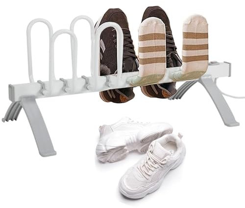 SUCRFXJ Electric Boot Dryer Shoe Dryer, Portable 8 Racks Footwear Dryer Glove Warmer, 45-55 ℃ Quick Drying Dehumidify Warmer Shoe Care Kits for Socks Hats Work Boots Rainy Seasons