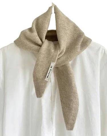 YJHLY Écharpe d'hiver Tricot Triangle Foulard Foulard Tricoté pour Femmes Foulard Tricoté Multifonctionnel en Tricot Chaud-Khaki