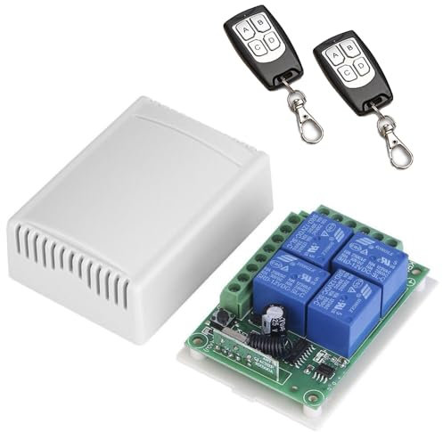 Interruptor de control remoto de 12 V CC, módulo receptor RF universal de 433 MHz, receptor de relé inalámbrico con 2 transmisores para luz, motor, puerta de garaje, controlador de bricolaje