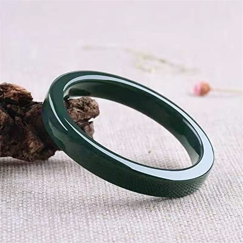 Natürliches grünes Jade-Armband für Männer und Frauen, Paar-Armreifen, quadratisch, dünner Streifen, feine Accessoires, Schmuck (Gem Color: 61–62 mm)