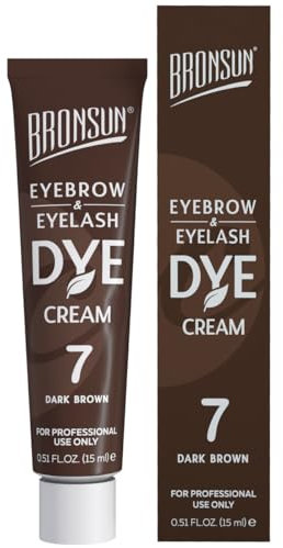 BRONSUN® Tinte en crema para pestañas y cejas – Fórmula curativa, larga duración, sin amoníaco, 7 tonos, coloración intensa y suave para profesionales del Lash & Brow (Nº7 Dark Brown)