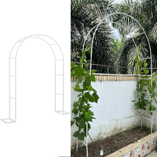Arche de jardin en acier blanc pour décoration de cérémonie de mariage, extérieur et intérieur, arche pour plantes grimpantes, 3,5 x 2,2 x 0,4 m
