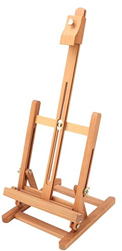 Tischstaffelei aus Holz, Höhenverstellbare Staffelei aus Rotbuche, Zeichenbrettständer, 0–90 Grad Verstellbarer Winkel Zum Malen, Tragbarer Foto- und Schilderhalter