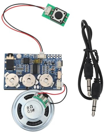 eMagTech 1 Stück Aufnehmbares Sprachmodul 49,9 X 31,1 Mm 17 Minuten Sprachaufzeichnungsmodul mit Zeilenaufzeichnungseinheit für Geburtstags- Weihnachts- Grußkarten-DIY