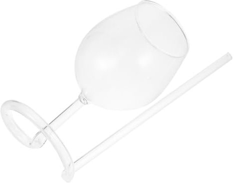 Amosfun 1pezzi Coppa Da Vino Cannuccia in Vetro Per Casa Calice Domestico Creativo Per Spumante e Bevande Bicchiere