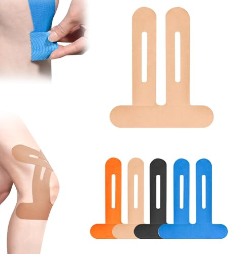 PreCut Sport Tape, Knie Tape Bandage Knie Stabilisierung, Gittertape für Knie, Wasserfestes Elastisches Physio Tape für Knieschmerzen (Farbe*10)