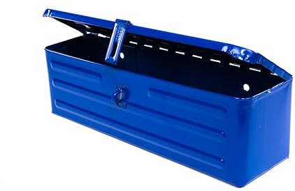 Werkzeugkasten Werkzeugkiste 420x130x130mm Metall für Viele Traktor Oldtimer (Blau)