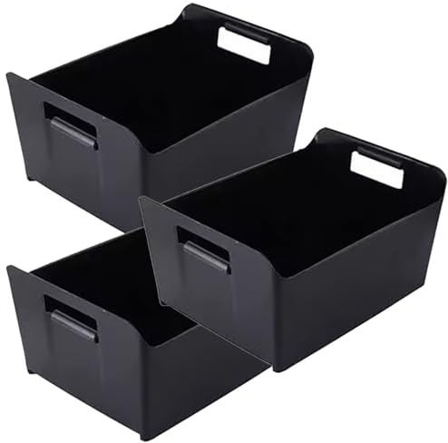 Lot de 3 seaux à glace de 15 L for garder les boissons froides, bac à glace en plastique avec poignée amovible, seau à glace for la maison, le bar, le restaurant, les fêtes(Black)