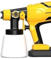 Pistola per Verniciare, Pistola a spruzzo elettrica professionale al litio for verniciatura auto, spruzzatore automatico for vernice for lattice e olio(Yellow)