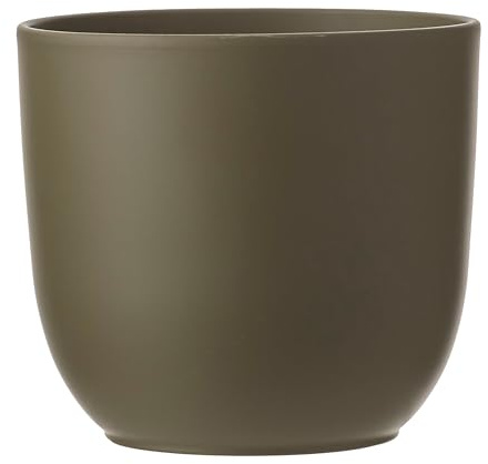 Annastore Blumenübertopf AVA aus Keramik Pflanztopf Blumentopf Keramiktopf Übertopf für Blumen (Grün, H 16 cm - Ø 17 cm)