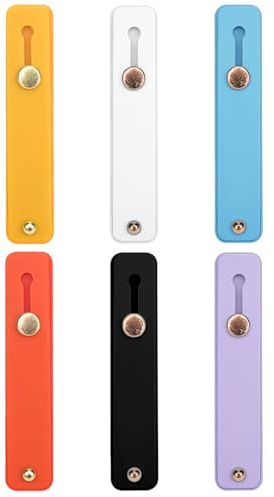 HUVZOR 6 pièces Téléphone Boucle Doigt Titulaire, Support de poignée de téléphone Doigt Téléphone Portable Grip Sangle de téléphone en Silicone Support de téléphone Portable télescopique(6 Couleurs)