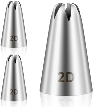 Piping Nozzle 3pcs 2D Cake Piping Tips, Piping Nozzles Decorating Tips, Baking Tools for Cookies Cupcake Decorating Cake Tool