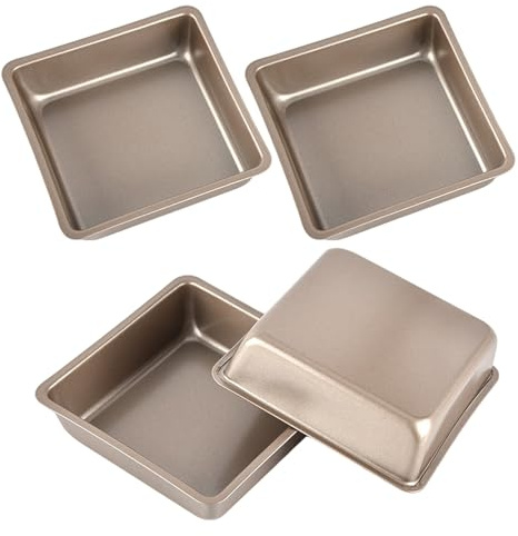 BESPORTBLE 4 Pièces Moule à Gâteau Carré Lot de Moule à Gâteau Individuel à Mini-cheesecake Antiadhésif Compatible Mini-four Friteuse à Air