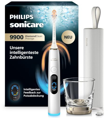 Philips Sonicare Next-Generation DiamondClean 9900 Prestige elektrische Zahnbürste - intelligentes Feedback zur Putzabdeckung