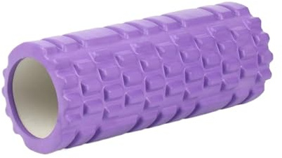 skumrulle 26/33 cm yoga spalt skum roller fitness rygg muskelmassage gym hem myofascial release rutnät kropp avkoppling för intensiv massage och muskelavslappning (A 25,5 x 8 cm)