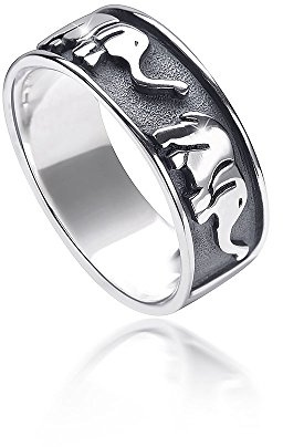 MATERIA by Matthias Wagner Elefanten Ring Silber 925 Damen Bandring 7mm afrikanisch antik