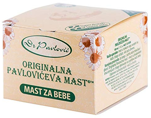Grasa original de Pavlovic para bebés - para tratar el salpullido de pañales y asegurar la humedad y el cuidado de la piel seca del bebé, con adición de manzanilla 100 ml