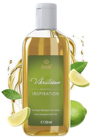 Vibratissimo Inspiration 250 ml Massageöl - Erfrischend mit LimettenDuft - Stimulierend, Zitrus, Frischer Duft & Gleitöl, Liebesöl