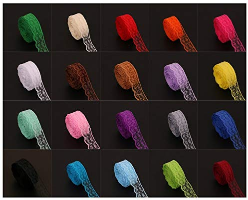 Sourcemall Buntes Spitzenband mit 20 verschiedenen Mustern, je 9,1 m