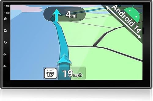 YUNTX Android 14 Doppel Din Autoradio mit navi - GPS 2 Din - Rückfahrkamera einbeziehen - 7 Zoll - Soutien DAB+ | Commande au Volant | 4G | WiFi | Bluetooth | Mirrorlink | USB | SD | Carplay