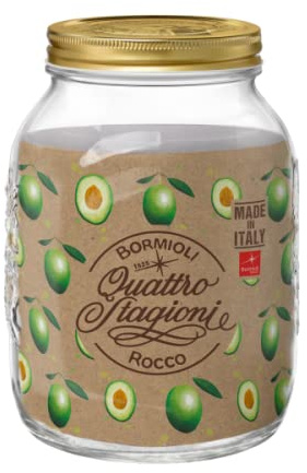 6X 3 Liter Bormioli Quattro Stagioni Vorratsgläser - 22x14 cm - Gläser mit Deckel, Schraubverschluss - Schraubgläser 3000 ml - Aufbewahrungsglas, Vorratsdose, Sprossenglas