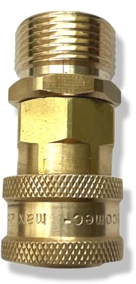 Conector de acoplamiento rápido M&M Smartek, adaptador de bayoneta de 1/4 de pulgada para lanza de espuma, limpiador de coches con boquilla de espuma de alta presión (M22 Rosca exterior #12)