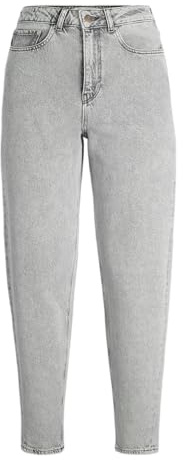 Jack & Jones Jxlisbon Mom HW Jeans R4040 Dnm Pantalones Vaqueros, Mujer, Light Grey Denim, 28W / 30L