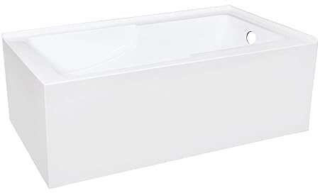 Aqua Eden VTAM6032R22S 60-Inch Acrylic 2-Wall Corner Alcove Tub with Corner Apron, Right Hand Drain Hole, White
