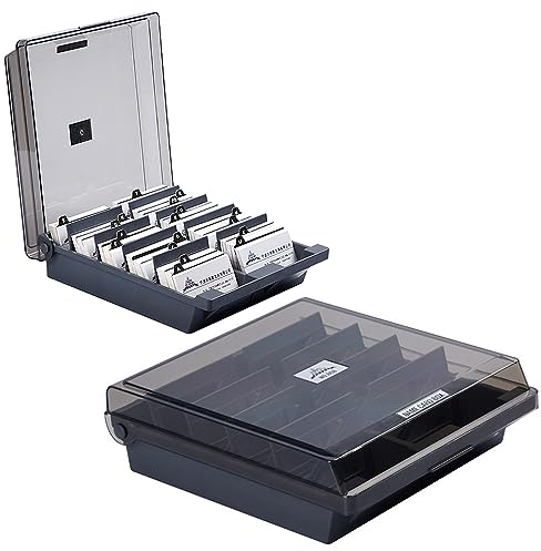 Boîte de rangement pour cartes de visite, Puseky Organisateur de cartes de visite avec Diviseurs A-Z Nom des cartes Titulaire de la carte, Fichier porte-cartes de crédit, 1000 cartes grande capacité