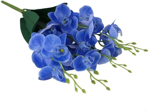 HpLive 20 boccioli di orchidea farfalla artificiale, 45 cm, bouquet di fiori finti per casa, ufficio, decorazione per matrimoni ()