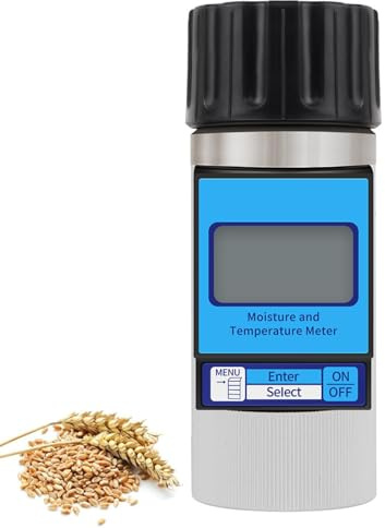 IMOSEI Smart Grain Moisture Testers, Multi-Language Grain Humidity Tester with Backlight Display, Oil Seed Hygrometer, Humidity Analyzer, Measuring Range 8‑35%, for 37 Kinds of Grain