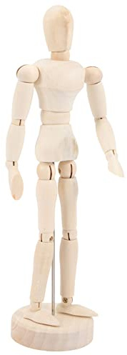 Operitacx Holz Zeichnung Mannequin Mit Drehbaren Gelenken Für Junge Mädchen Und Erwachsene Als Dekoration Für Schreibtisch Und Regale Selberbemalen